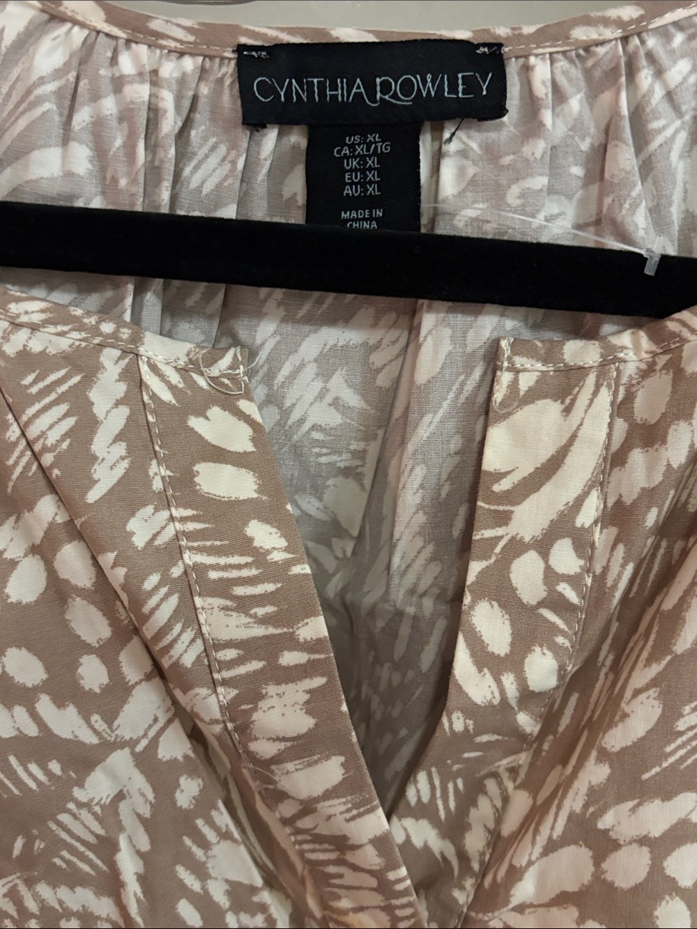 Cynthia Rowley Beige and Cream Printed Maxi Dress